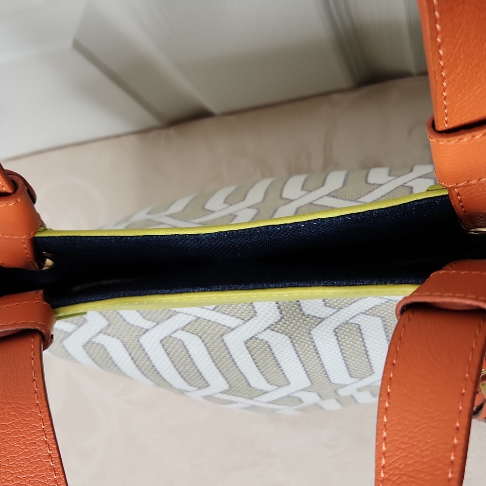 Spartina 449 Veranda Day tote shoulder purse lime green beige coastal leather - Picture 6 of 10
